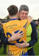 8 October 2023; Summerhill manager Conor Gillespie, right, and Liam Shaw celebrate after their side's victory in the Meath County Senior Club Football Championship final match between Summerhill and Ratoath at Páirc Tailteann in Navan, Meath. Photo by Seb Daly/Sportsfile