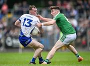 8 October 2023; Diarmuid Kelleher of St Mary's Kiltoghert in action against Shane Quinn of Mohill during the Leitrim County Senior Club Football Championship final match between Mohill and St Mary's Kiltoghert at Avant Money Páirc Seán Mac Diarmada in Carrick-on-Shannon, Leitrim. Photo by Piaras Ó Mídheach/Sportsfile