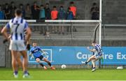 8 October 2023; Ryan Basquel of Ballyboden St Endas scores his side's second goal, a penalty, during the Dublin County Senior Club Football Championship semi-final match between St Judes and Ballyboden St Endas at Parnell Park in Dublin. Photo by Sam Barnes/Sportsfile