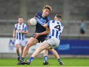 8 October 2023; Pat Spillane of St Judes in action against Cathal Flahety of Ballyboden St Endas during the Dublin County Senior Club Football Championship semi-final match between St Judes and Ballyboden St Endas at Parnell Park in Dublin. Photo by Sam Barnes/Sportsfile