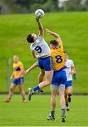 8 October 2023; Ben McGowan of Ratoath and Adam Flanagan of Summerhill contest a high ball during the Meath County Senior Club Football Championship final match between Summerhill and Ratoath at Páirc Tailteann in Navan, Meath. Photo by Seb Daly/Sportsfile