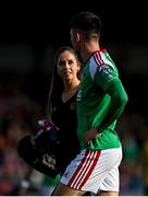 8 October 2023; Cork City physiotherapist Orla McSweeney during the Sports Direct Men’s FAI Cup semi-final match between Cork City and St Patrick's Athletic at Turner’s Cross in Cork. Photo by Stephen McCarthy/Sportsfile