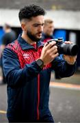 8 October 2023; St Patrick's Athletic videographer Bernardo Santos before the Sports Direct Men’s FAI Cup semi-final match between Cork City and St Patrick's Athletic at Turner’s Cross in Cork. Photo by Stephen McCarthy/Sportsfile