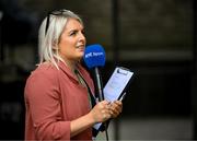 8 October 2023; RTÉ's Valerie Wheeler before the Sports Direct Men’s FAI Cup semi-final match between Cork City and St Patrick's Athletic at Turner’s Cross in Cork. Photo by Stephen McCarthy/Sportsfile