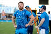 7 October 2023; Leinster contact skills coach Sean O'Brien, left, and senior kitman Jim Bastick before the pre-season friendly match between Castres Olympique and Leinster at Stade Pierre Fabre in Castres, France. Photo by Manuel Blondeau/Sportsfile