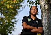 9 October 2023; Armstrong Oko-Flex poses for a portrait during a Republic of Ireland U21's media day at the Carlton Hotel Blanchardstown in Dublin. Photo by Sam Barnes/Sportsfile