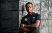 9 October 2023; Aidomo Emakhu poses for a portrait during a Republic of Ireland U21's media day at the Carlton Hotel Blanchardstown in Dublin. Photo by Sam Barnes/Sportsfile