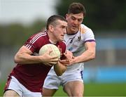 7 October 2023; James O'Kane of Raheny in action against Andy McGowan of Kilmacud Crokes during the Dublin County Senior Club Championship Football Semi-Final match between Kilmacud Crokes and Raheny at Parnell Park in Dublin. Photo by Stephen Marken/Sportsfile