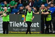 8 October 2023; Erin's Own Cargin manager Ronan Devlin during the Antrim County Senior Club Football Championship final match between Cuchullians Dunloy and Erin’s Own Cargin at Corrigan Park in Belfast. Photo by Ramsey Cardy/Sportsfile