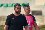 10 October 2023; Head coach Andy Farrell and Jonathan Sexton during an Ireland rugby squad training session at Stade Omnisports des Fauvettes in Domont, France. Photo by Harry Murphy/Sportsfile