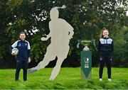 10 October 2023; Megan Smyth-Lynch of Shelbourne, left, and Scarlett Herron of Shamrock Rovers during a Women's FAI Cup Semi-Finals media day at FAI Headquarters in Abbotstown, Dublin. Photo by Piaras Ó Mídheach/Sportsfile