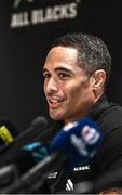 10 October 2023; Aaron Smith during a New Zealand rugby media conference at INSEP in Paris, France. Photo by Harry Murphy/Sportsfile