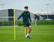 10 October 2023; Tony Springett during a Republic of Ireland U21 training session at the FAI National Training Centre in Abbotstown, Dublin. Photo by Piaras Ó Mídheach/Sportsfile