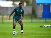 10 October 2023; James Abankwah during a Republic of Ireland U21 training session at the FAI National Training Centre in Abbotstown, Dublin. Photo by Piaras Ó Mídheach/Sportsfile