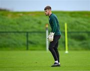 10 October 2023; Goalkeeper Josh Keeley during a Republic of Ireland U21 training session at the FAI National Training Centre in Abbotstown, Dublin. Photo by Piaras Ó Mídheach/Sportsfile