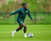 10 October 2023; Baba Adeeko during a Republic of Ireland U21 training session at the FAI National Training Centre in Abbotstown, Dublin. Photo by Piaras Ó Mídheach/Sportsfile