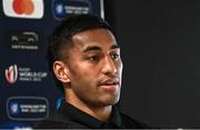 10 October 2023; Rieko Ioane during a New Zealand rugby media conference at INSEP in Paris, France. Photo by Harry Murphy/Sportsfile