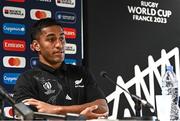10 October 2023; Rieko Ioane during a New Zealand rugby media conference at INSEP in Paris, France. Photo by Harry Murphy/Sportsfile