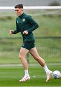 10 October 2023; Dara O'Shea during a Republic of Ireland training session at the FAI National Training Centre in Abbotstown, Dublin. Photo by Stephen McCarthy/Sportsfile