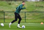 10 October 2023; Shane Duffy during a Republic of Ireland training session at the FAI National Training Centre in Abbotstown, Dublin. Photo by Stephen McCarthy/Sportsfile