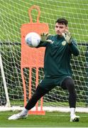 10 October 2023; Goalkeeper Max O'Leary during a Republic of Ireland training session at the FAI National Training Centre in Abbotstown, Dublin. Photo by Stephen McCarthy/Sportsfile
