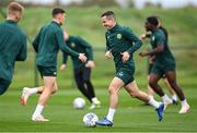 10 October 2023; Josh Cullen during a Republic of Ireland training session at the FAI National Training Centre in Abbotstown, Dublin. Photo by Stephen McCarthy/Sportsfile