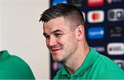 11 October 2023; Jonathan Sexton during an Ireland Rugby media conference at Stade Omnisports des Fauvettes in Domont, France. Photo by Harry Murphy/Sportsfile