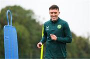 11 October 2023; Dara O'Shea during a Republic of Ireland training session at the FAI National Training Centre in Abbotstown, Dublin. Photo by Stephen McCarthy/Sportsfile