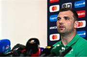 11 October 2023; Tadhg Beirne during an Ireland Rugby media conference at Stade Omnisports des Fauvettes in Domont, France. Photo by Harry Murphy/Sportsfile