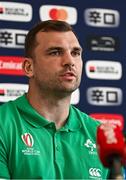 11 October 2023; Tadhg Beirne during an Ireland Rugby media conference at Stade Omnisports des Fauvettes in Domont, France. Photo by Harry Murphy/Sportsfile