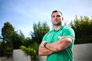 11 October 2023; Tadhg Beirne poses for a portait after an Ireland Rugby media conference at Stade Omnisports des Fauvettes in Domont, France. Photo by Harry Murphy/Sportsfile