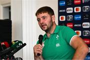 11 October 2023; Iain Henderson during an Ireland Rugby media conference at Stade Omnisports des Fauvettes in Domont, France. Photo by Harry Murphy/Sportsfile