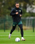 11 October 2023; Adam Idah during a Republic of Ireland training session at the FAI National Training Centre in Abbotstown, Dublin. Photo by Stephen McCarthy/Sportsfile