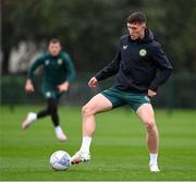 11 October 2023; Dara O'Shea during a Republic of Ireland training session at the FAI National Training Centre in Abbotstown, Dublin. Photo by Stephen McCarthy/Sportsfile
