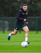 11 October 2023; Josh Cullen during a Republic of Ireland training session at the FAI National Training Centre in Abbotstown, Dublin. Photo by Stephen McCarthy/Sportsfile