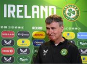 12 October 2023; Manager Stephen Kenny during a Republic of Ireland press conference at FAI Headquarters in Abbotstown, Dublin. Photo by Stephen McCarthy/Sportsfile