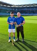 12 October 2023; Scotland team manager Garry Reid and player Ruairidh Anderson in attendance at the Hurling Shinty International 2023 launch at Croke Park in Dublin. Photo by Piaras Ó Mídheach/Sportsfile