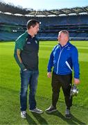 12 October 2023; Ireland manager Damien Coleman and Scotland manager Garry Reid in attendance at the Hurling Shinty International 2023 launch at Croke Park in Dublin. Photo by Piaras Ó Mídheach/Sportsfile