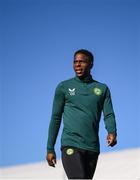 12 October 2023; Chiedozie Ogbene during a Republic of Ireland training session at the FAI National Training Centre in Abbotstown, Dublin. Photo by Stephen McCarthy/Sportsfile