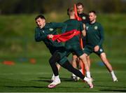 12 October 2023; Jason Knight during a Republic of Ireland training session at the FAI National Training Centre in Abbotstown, Dublin. Photo by Stephen McCarthy/Sportsfile