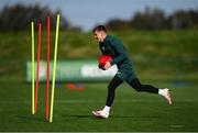 12 October 2023; Jason Knight during a Republic of Ireland training session at the FAI National Training Centre in Abbotstown, Dublin. Photo by Stephen McCarthy/Sportsfile