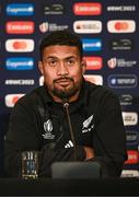 12 October 2023; Ardie Savea during a New Zealand rugby media conference at the Paxton Hotel in Paris, France. Photo by Harry Murphy/Sportsfile