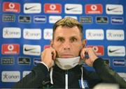 12 October 2023; Manager Gus Poyet during a Greece press conference at the Aviva Stadium in Dublin Photo by Stephen McCarthy/Sportsfile