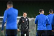 12 October 2023; Manager Gus Poyet during a Greece training session at the Aviva Stadium in Dublin Photo by Stephen McCarthy/Sportsfile