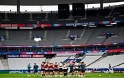 13 October 2023; Ireland players huddle during an Ireland Rugby captain's run at the Stade de France in Paris, France. Photo by Harry Murphy/Sportsfile