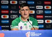 13 October 2023; Dan Sheehan during an Ireland Rugby media conference at the Stade de France in Paris, France. Photo by Harry Murphy/Sportsfile