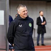 13 October 2023; Republic of Ireland manager Manager Jim Crawford before the UEFA European U21 Championship qualifying group A match between Latvia and Republic of Ireland at the Zemgales Olympic Centre in Jelgava, Latvia. Photo by Roman Koksarov/Sportsfile