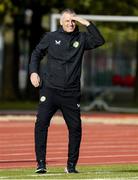 13 October 2023; Republic of Ireland head coach Jim Crawford during the UEFA European U21 Championship qualifying group A match between Latvia and Republic of Ireland at the Zemgales Olympic Centre in Jelgava, Latvia. Photo by Roman Koksarov/Sportsfile