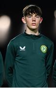 11 October 2023; Luke O'Donnell of Republic of Ireland during the UEFA European U17 Championship qualifying group 10 match between Republic of Ireland and Armenia at Carrig Park in Fermoy, Cork. Photo by Eóin Noonan/Sportsfile
