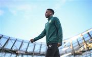 13 October 2023; Chiedozie Ogbene of Republic of Ireland before the UEFA EURO 2024 Championship qualifying group B match between Republic of Ireland and Greece at the Aviva Stadium in Dublin. Photo by Stephen McCarthy/Sportsfile